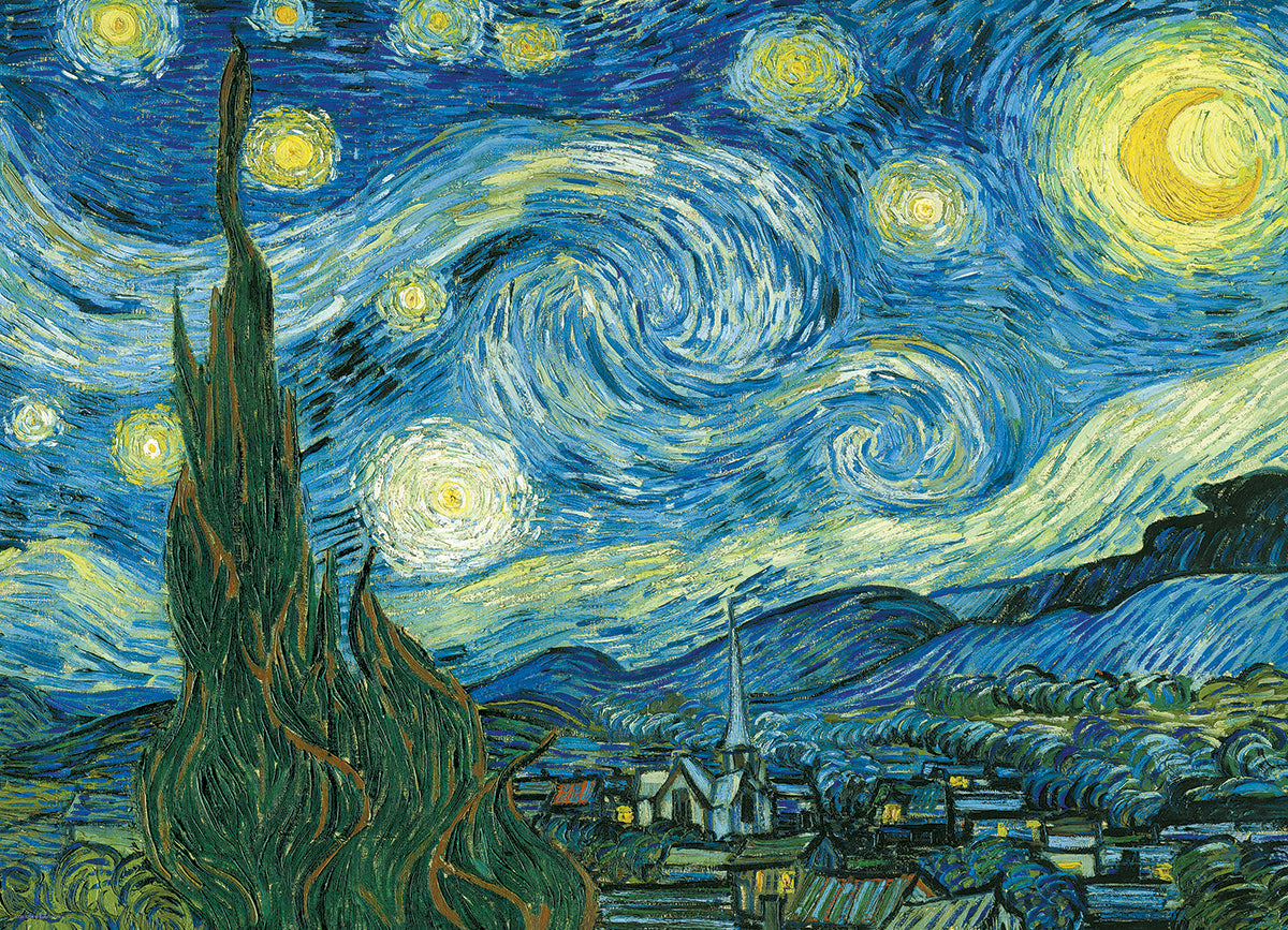 Van Gogh&#39;s Starry Night 1000 Piece Puzzle - Quick Ship - Puzzlicious.com