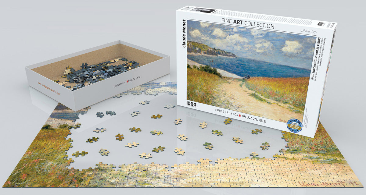 Claude Monet&#39;s Path Through the Wheat Fields 1000 Piece Puzzle - Quick Ship - Puzzlicious.com