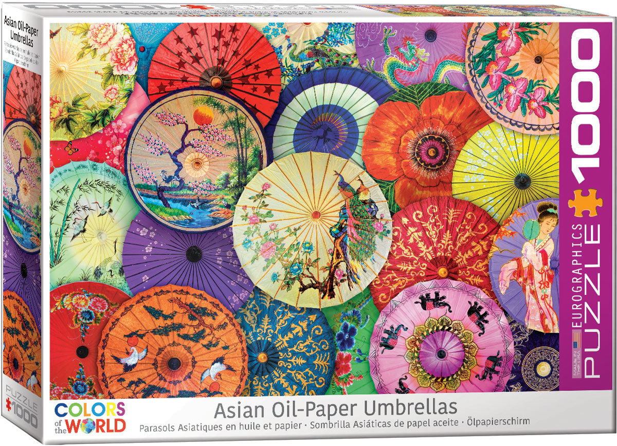 Asian Oil-Paper Umbrellas 1000 Piece Puzzle - Quick Ship - Puzzlicious.com