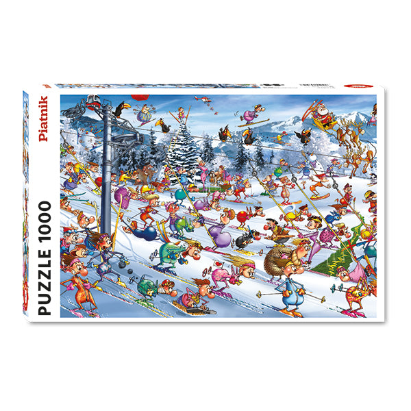 Ruyer&#39;s Christmas Skiing 1000 Piece Puzzle - Puzzlicious.com