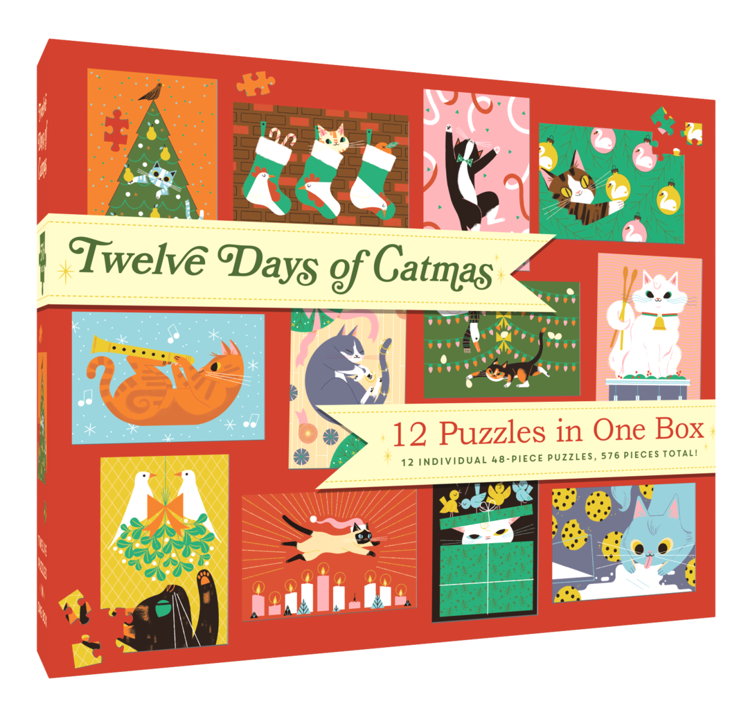 12 Puzzles in One Box: Twelve Days of Catmas - Quick Ship