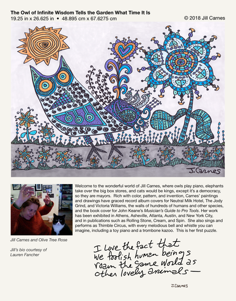 Jill Carnes&#39; The Owl of Infinite Wisdom 1000 Piece Jigsaw Puzzle - Quick Ship - Puzzlicious.com