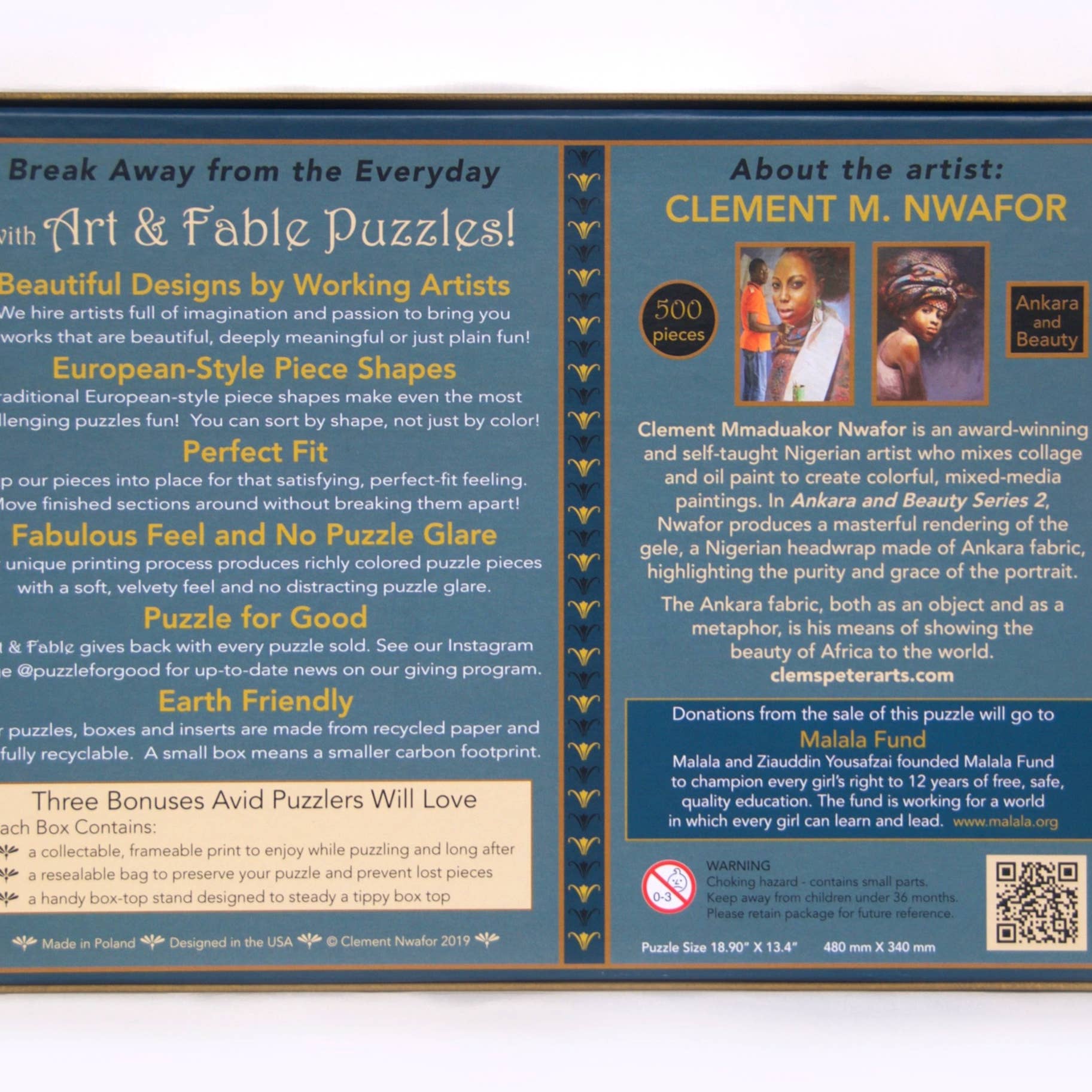 Ankara and Beauty; 500-Piece Velvet-Touch, Jigsaw Puzzle - Quick Ship - Puzzlicious.com