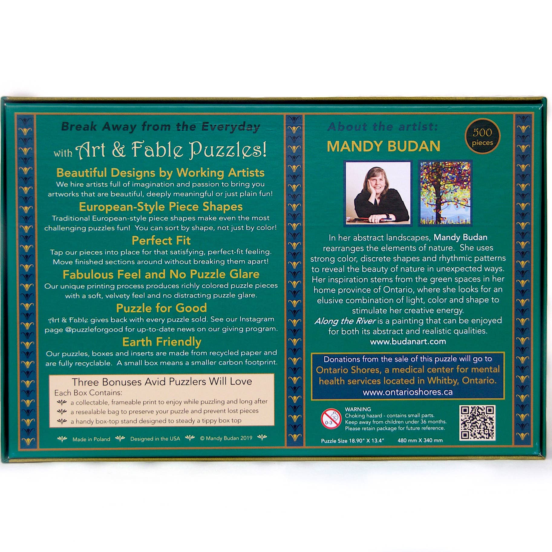 Along the River; 500-Piece "Velvet-Touch" Jigsaw Puzzle - Quick Ship - Puzzlicious.com