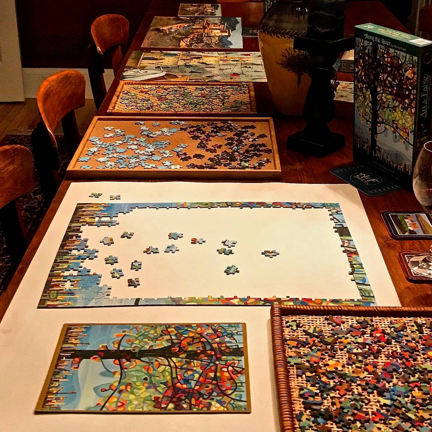 Along the River; 500-Piece "Velvet-Touch" Jigsaw Puzzle - Quick Ship - Puzzlicious.com