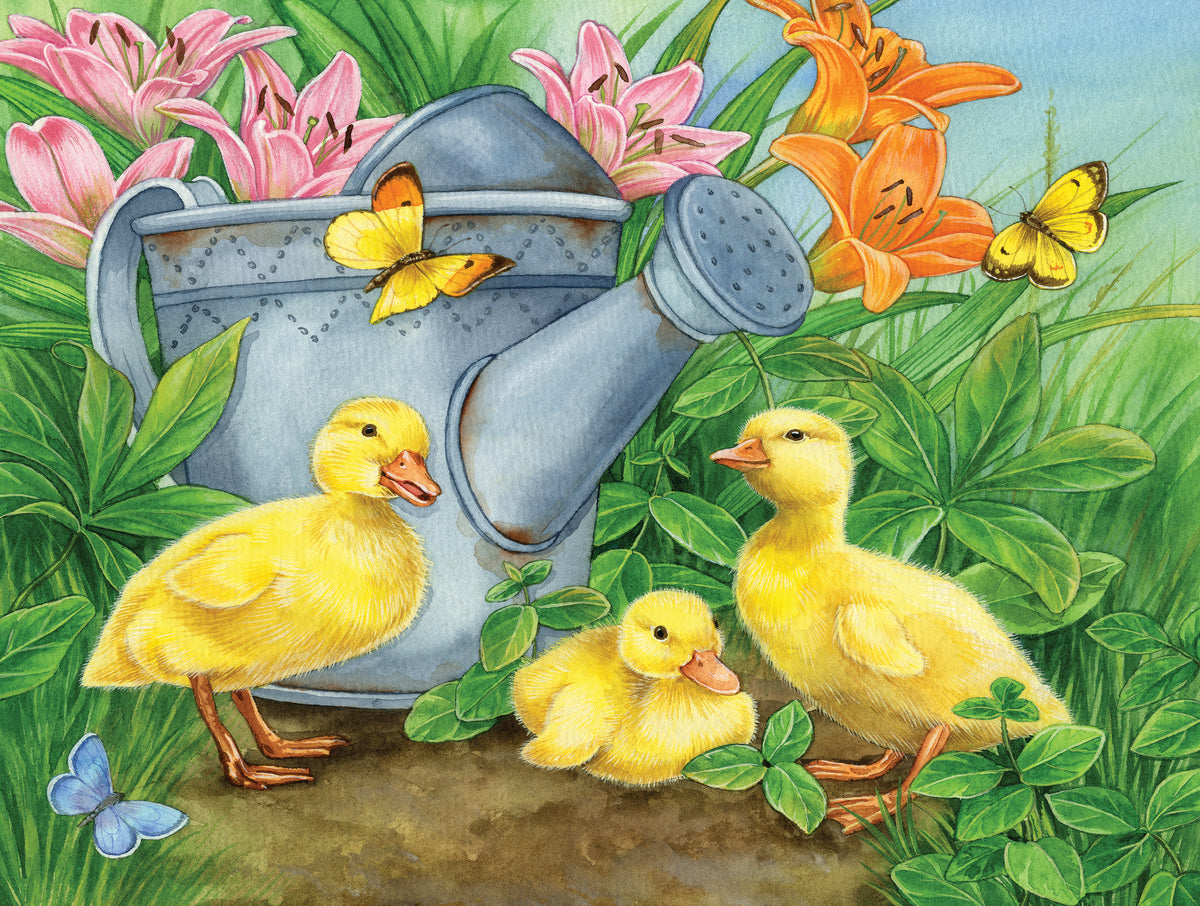 Ducklings and Butterflies 300 Piece Puzzle - Quick Ship - Puzzlicious.com
