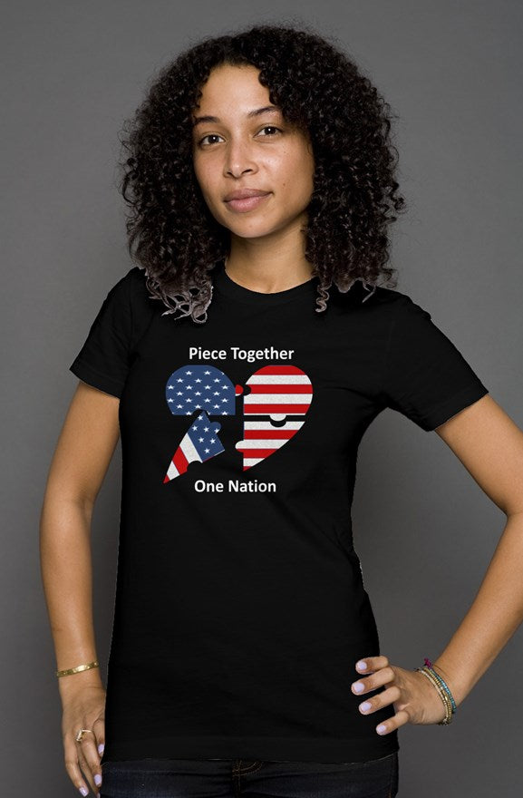 Bella Canvas Women&#39;s One Nation T-Shirt - Puzzlicious.com