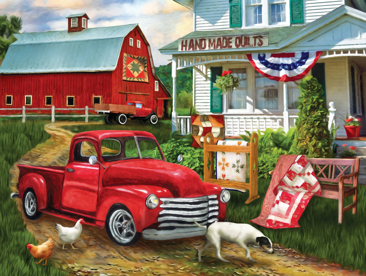 Stopping at the Farm 500 Piece Puzzle - Puzzlicious.com