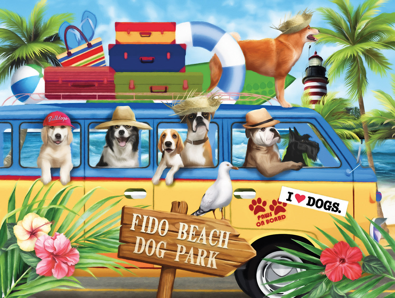 Fido Beach 300 Piece Puzzle - Quick Ship
