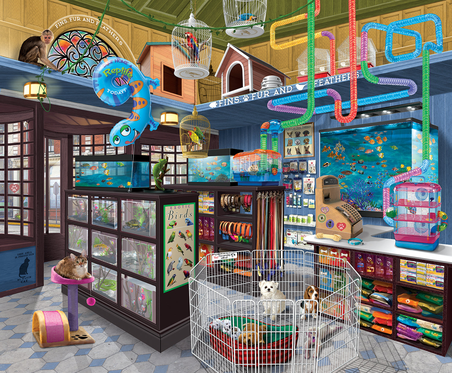 Fins, Fur and Feathers 1000 Piece Puzzle - Quick Ship - Puzzlicious.com