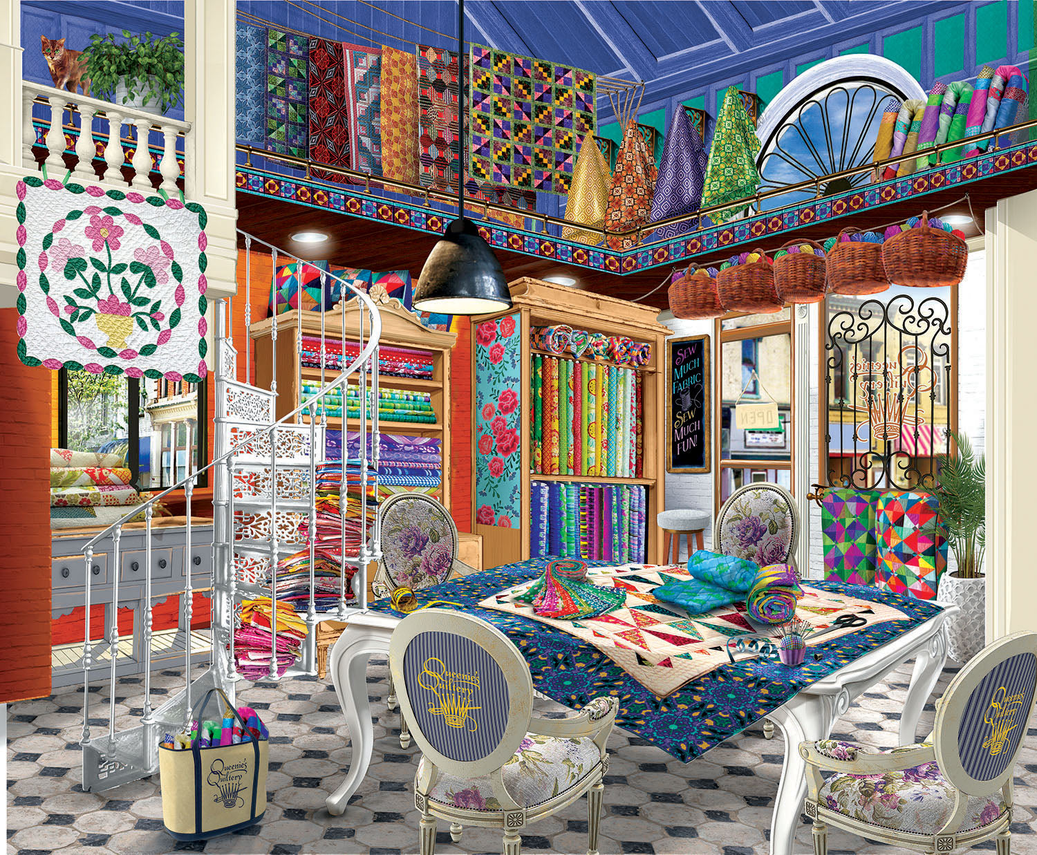 Queenie's Quiltery 1000 Piece Puzzle - Quick Ship - Puzzlicious.com