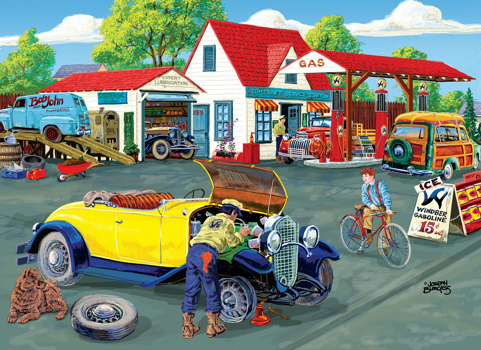 Somerset Service Station 500 Piece Puzzle - Quick Ship - Puzzlicious.com