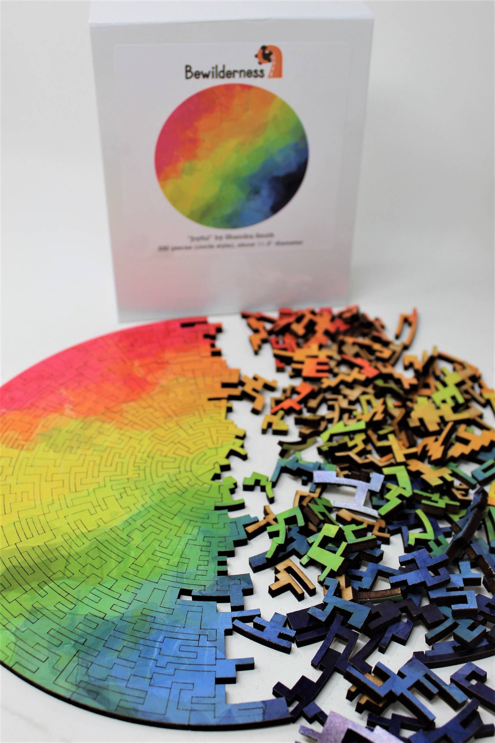 Joyful Circular Wooden Jigsaw Puzzle - 330 Pieces - Quick Ship - Puzzlicious.com