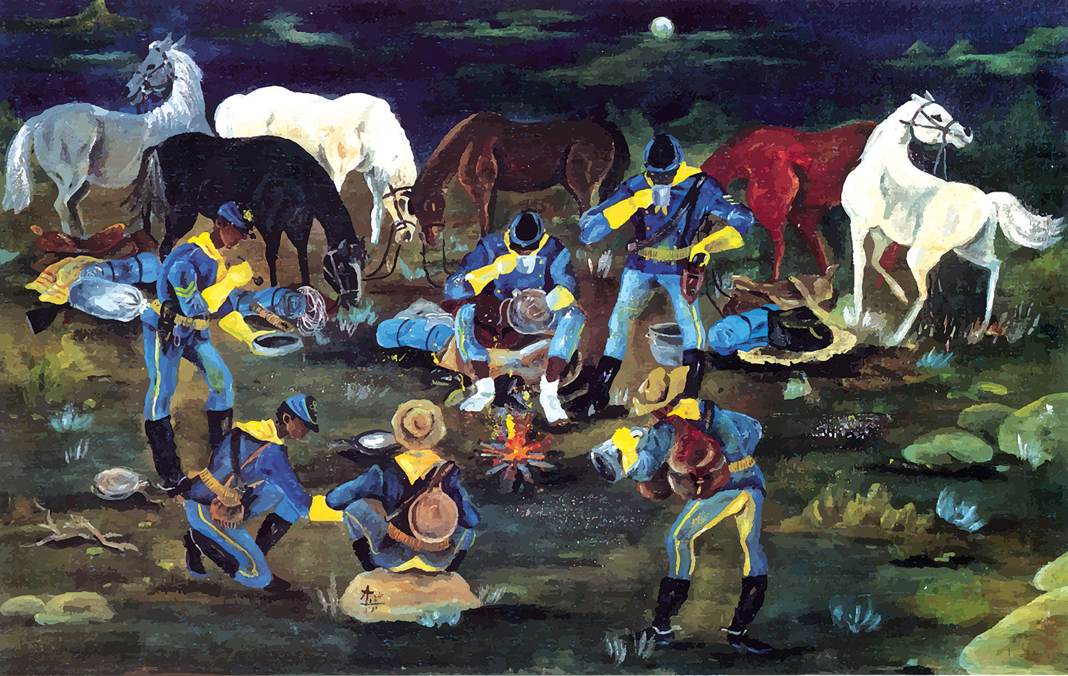 Annie Lee's At Ease (Buffalo Soldiers) 550 Piece Puzzle - Quick Ship - Puzzlicious.com