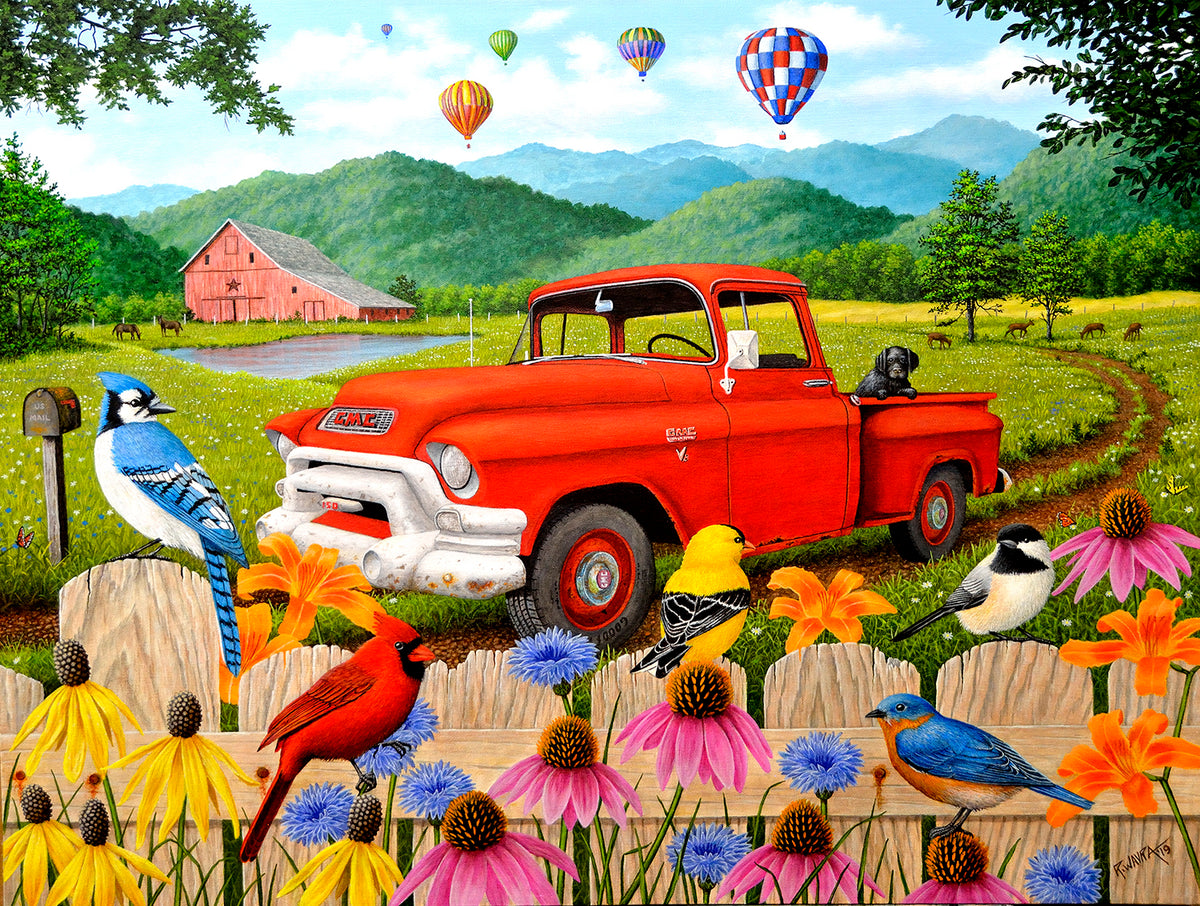 The Red Truck 500 Piece Puzzle - Quick Ship - Puzzlicious.com