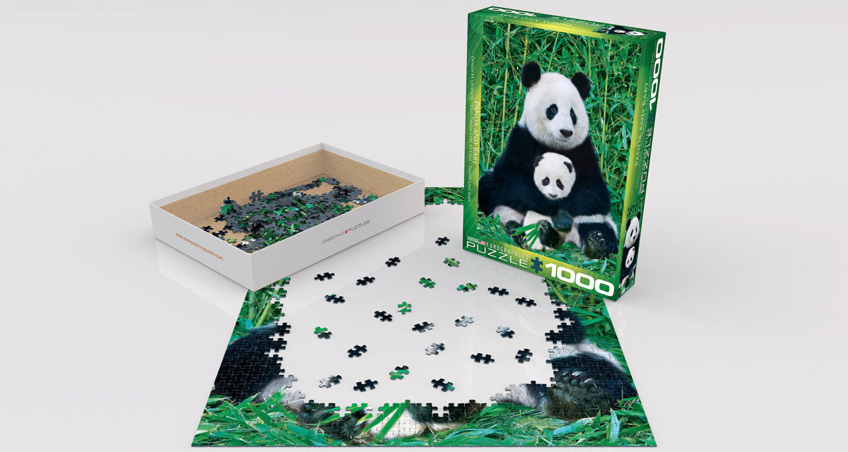 Panda & Baby 1000 Piece Puzzle - Quick Ship - Puzzlicious.com