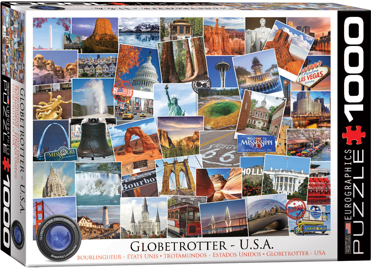 Globetrotter USA 1000 Piece Puzzle - Puzzlicious.com