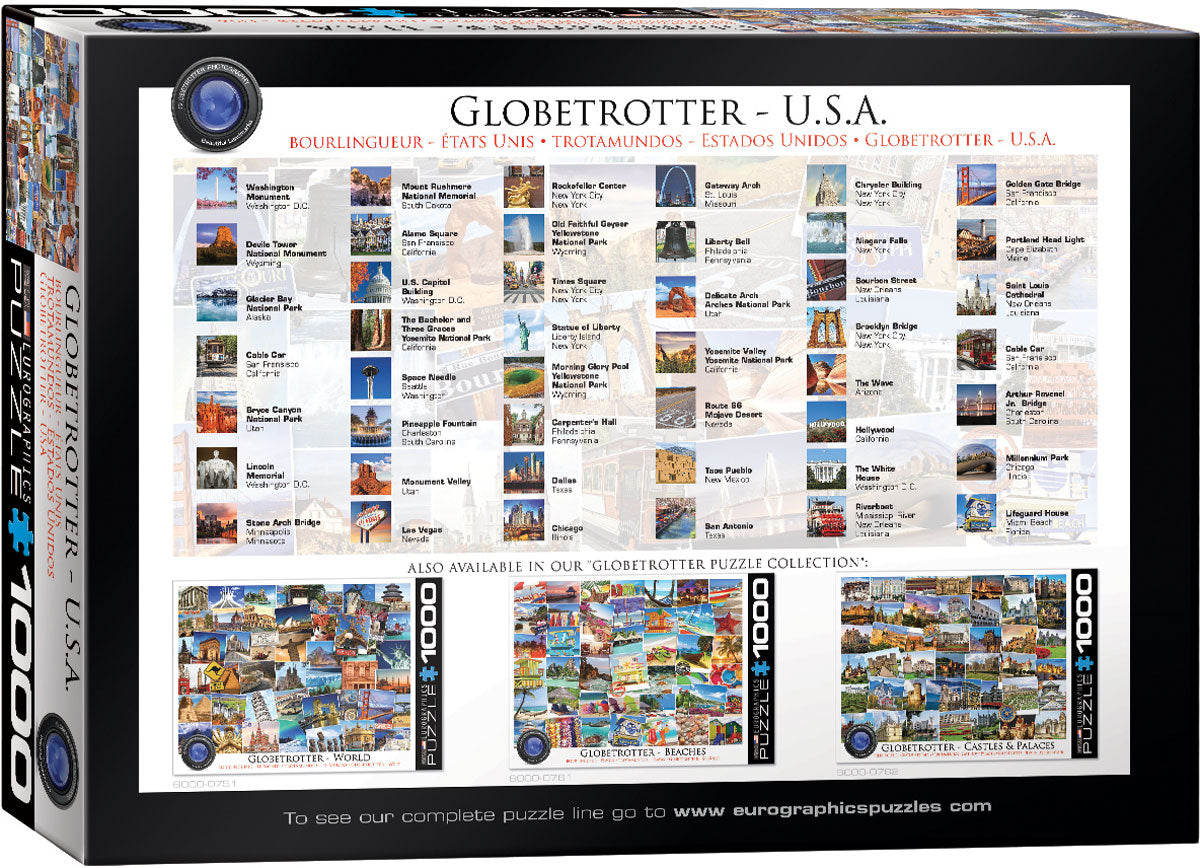 Globetrotter USA 1000 Piece Puzzle - Puzzlicious.com