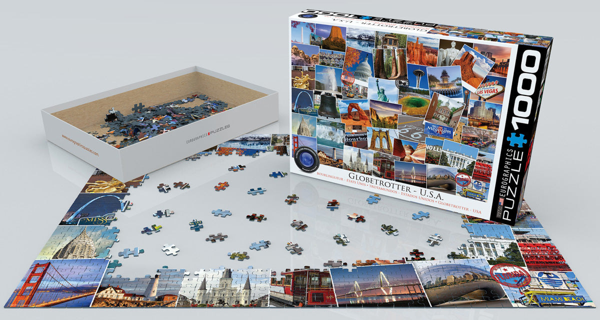 Globetrotter USA 1000 Piece Puzzle - Puzzlicious.com
