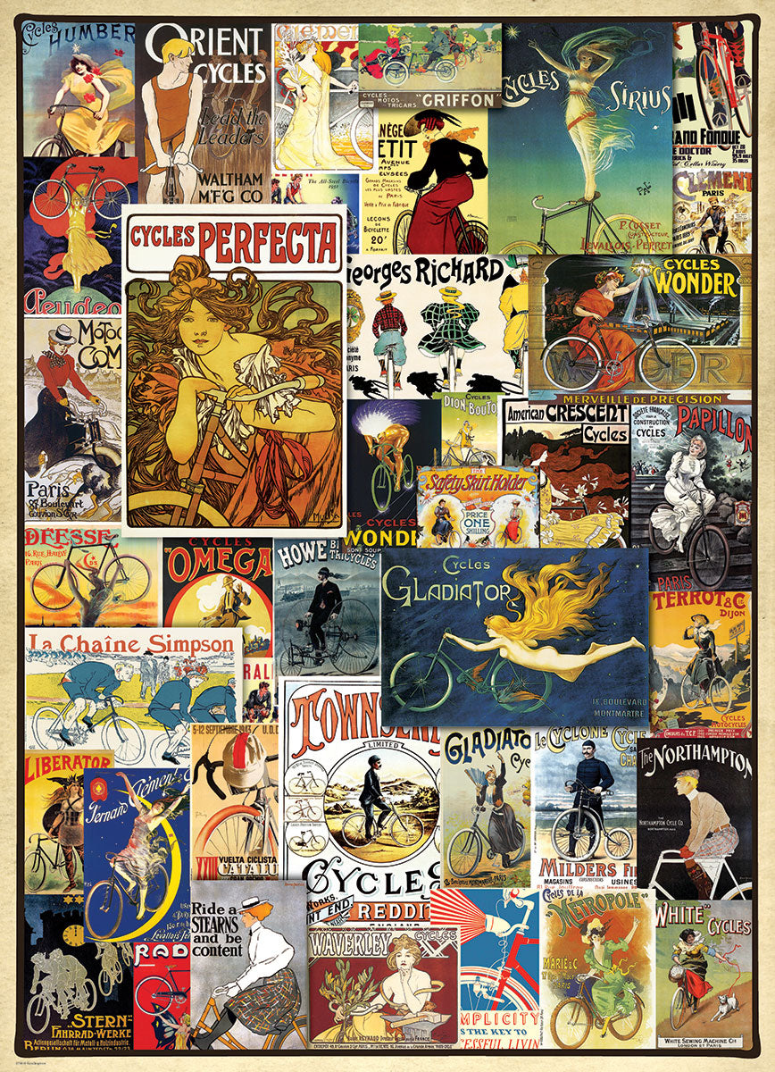 Vintage Bicycle Posters 1000 Piece Puzzle - Quick Ship - Puzzlicious.com