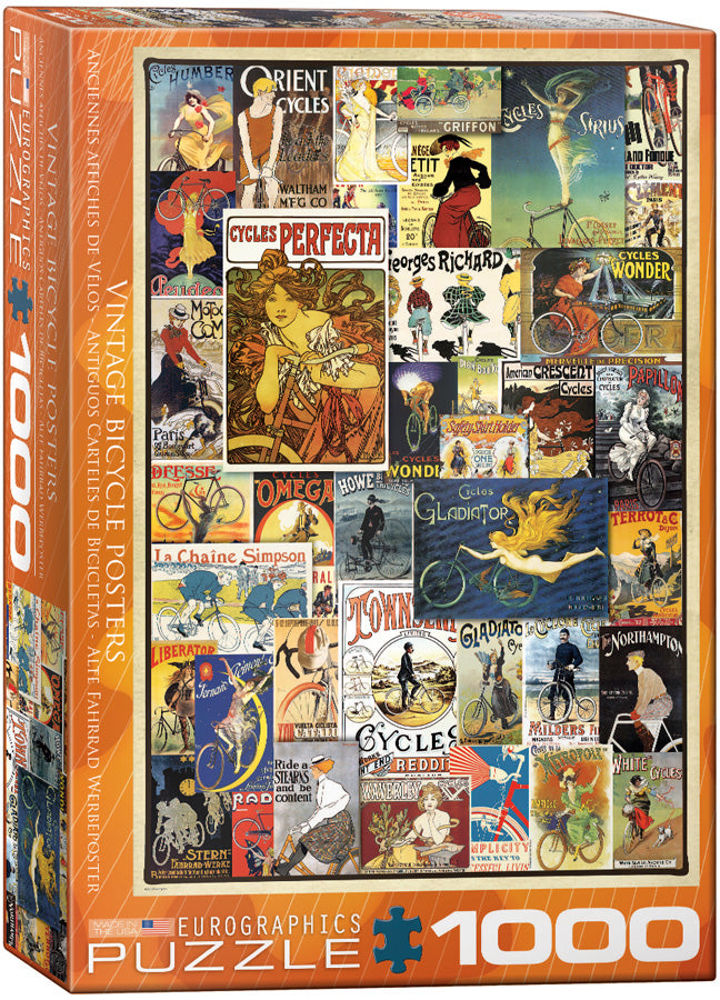 Vintage Bicycle Posters 1000 Piece Puzzle - Quick Ship - Puzzlicious.com