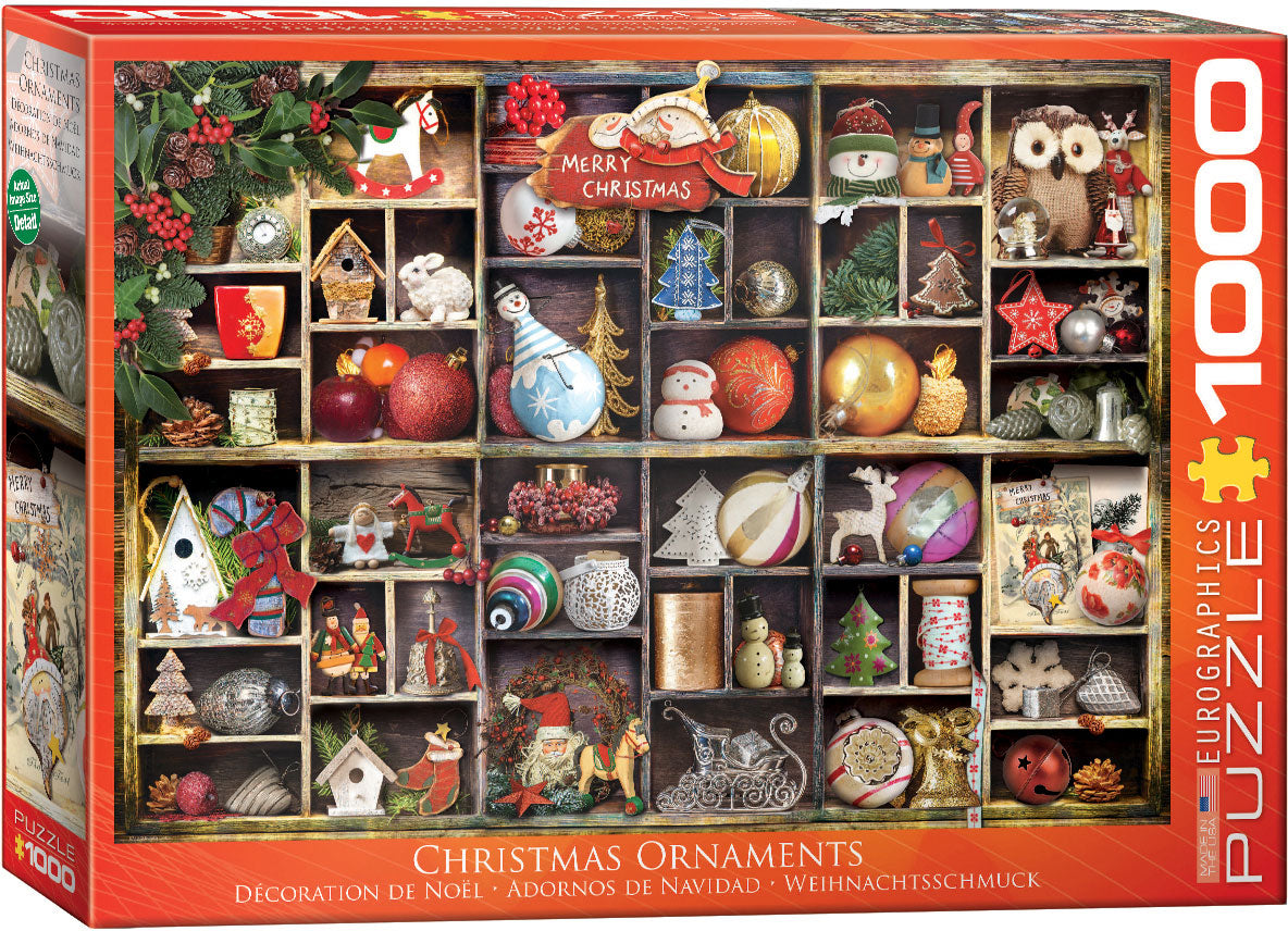 Christmas Ornaments 1000 Piece Puzzle - Quick Ship - Puzzlicious.com