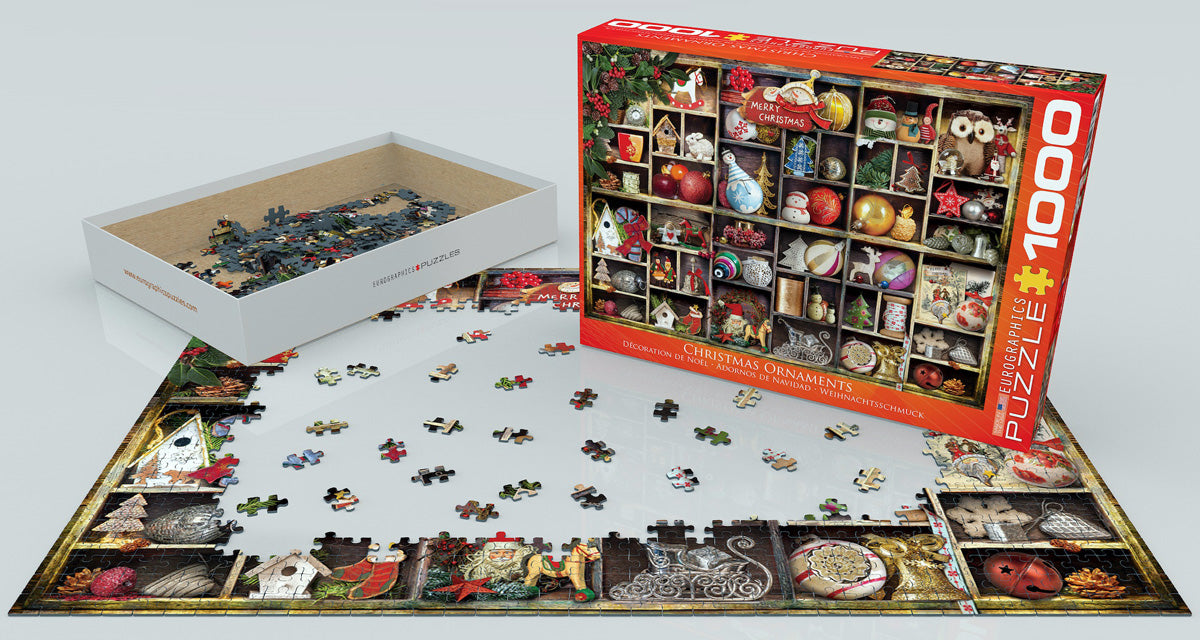 Christmas Ornaments 1000 Piece Puzzle - Quick Ship - Puzzlicious.com