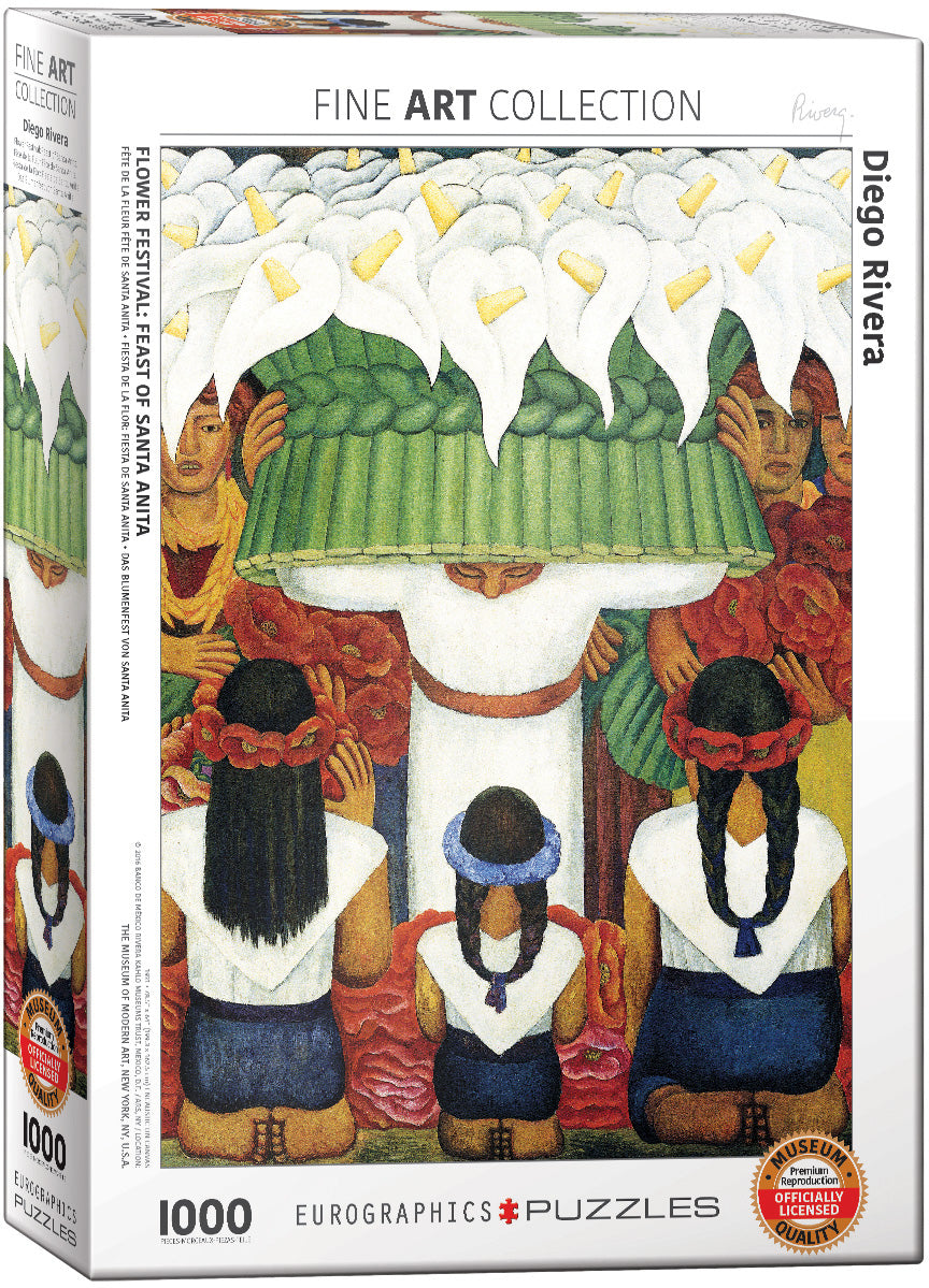 Diego Rivera's Flower Festival Feast of Saint Anita 1000 Piece Puzzle - Quick Ship - Puzzlicious.com
