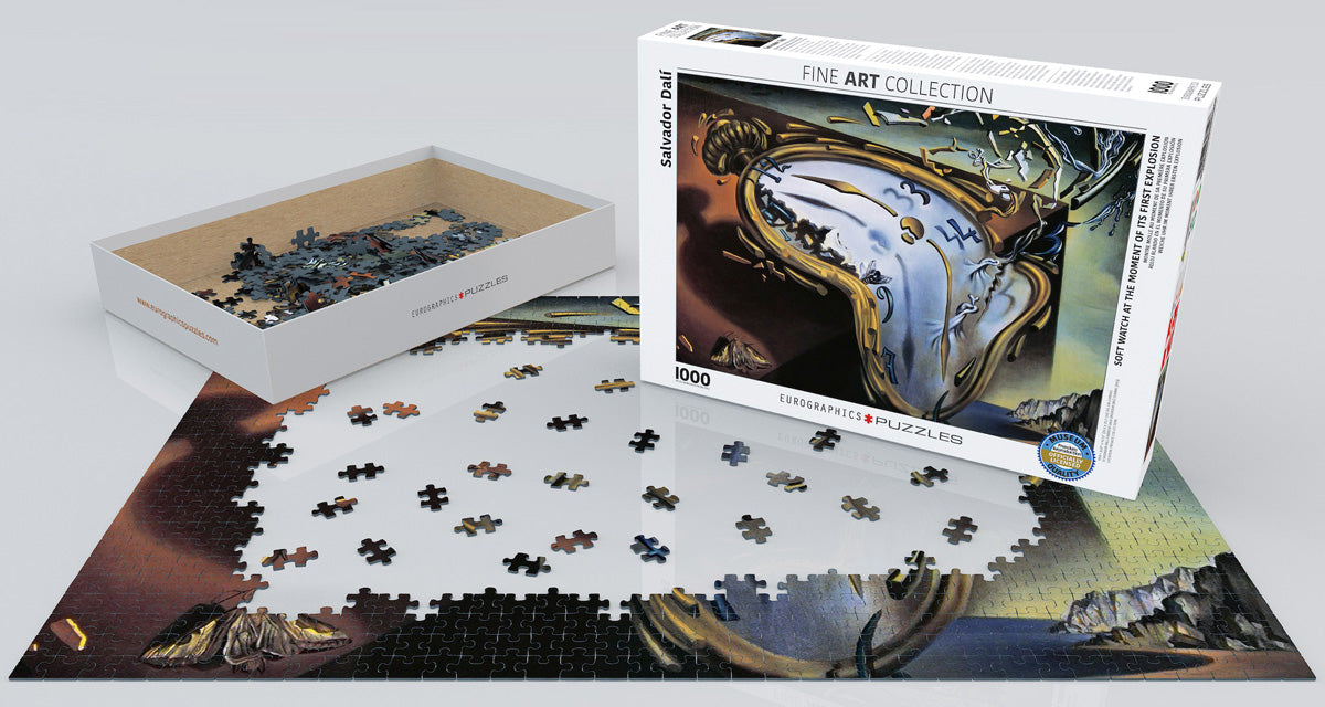 Dali&#39;s Soft Watch at the Moment of It&#39;s First Explosion 1000 Piece Puzzle - Quick Ship - Puzzlicious.com