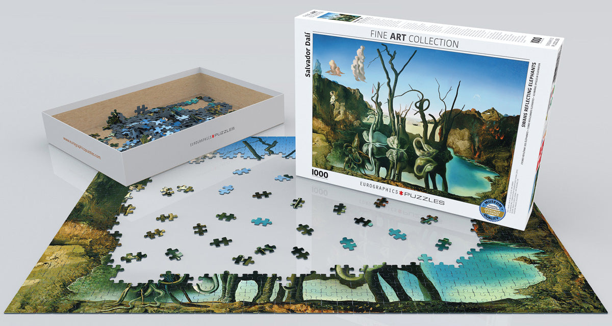 Dali's Swans Reflecting Elephants 1000 Piece Puzzle - Quick Ship - Puzzlicious.com