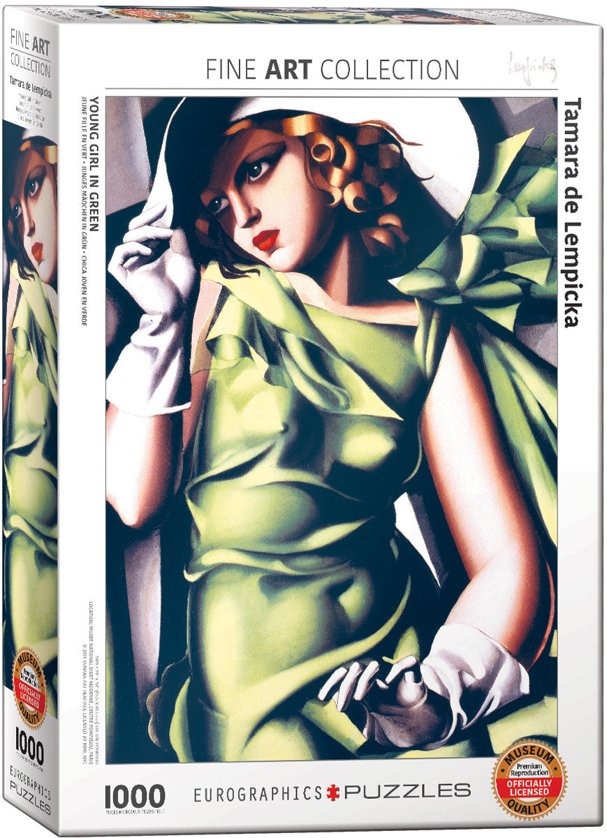 Tamara de Lempicka's Young Girl in Green 1000 Piece Puzzle - Quick Ship - Puzzlicious.com