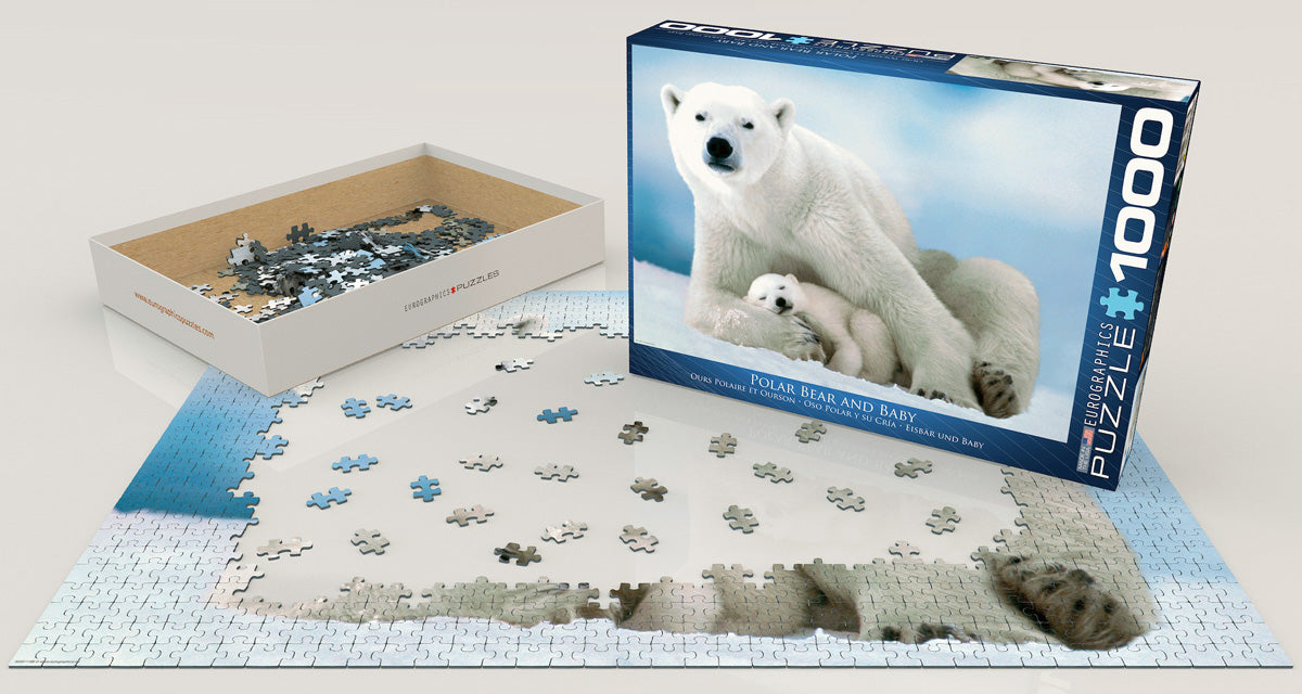 Polar Bear &amp; Baby 1000 Piece Puzzle - Quick Ship - Puzzlicious.com