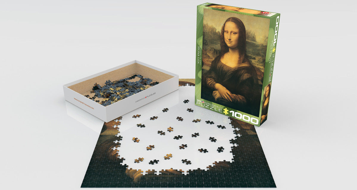 Da Vinci&#39;s Mona Lisa 1000 Piece Puzzle - Quick Ship - Puzzlicious.com