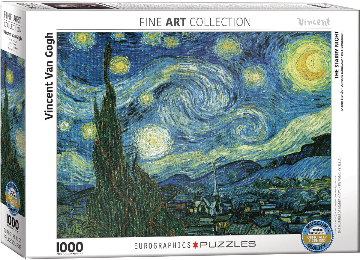 Van Gogh's Starry Night 1000 Piece Puzzle - Quick Ship - Puzzlicious.com