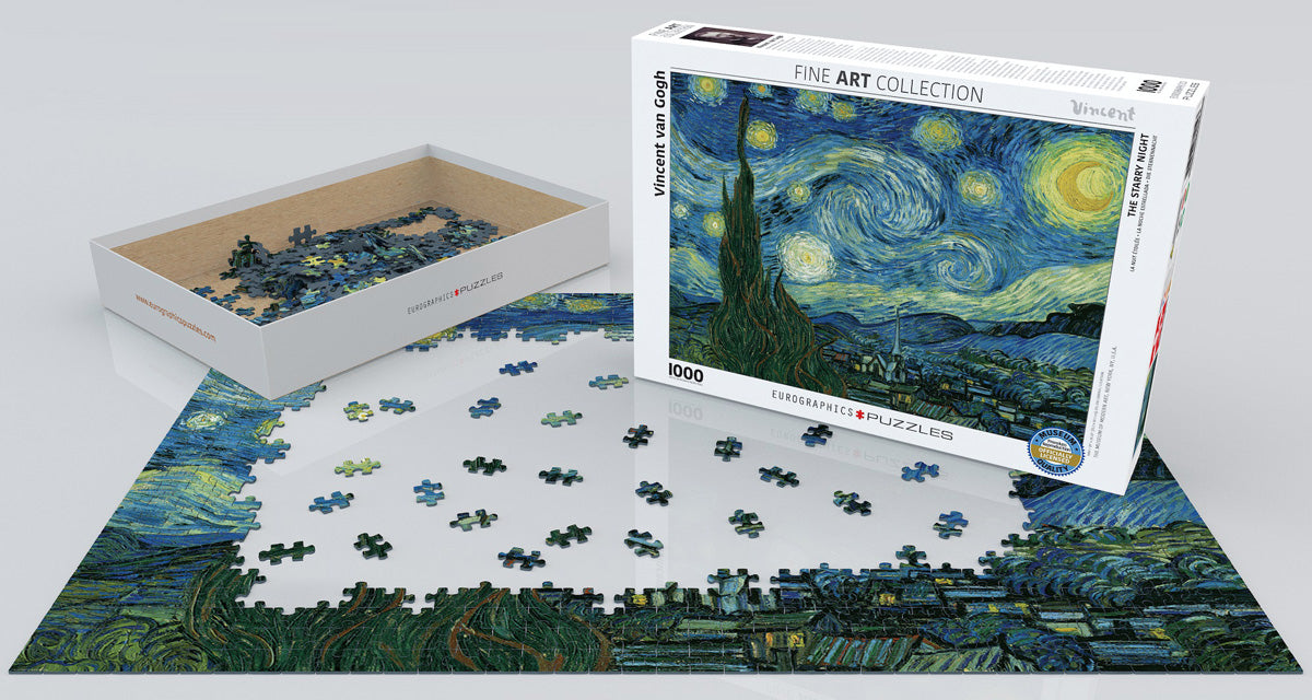 Van Gogh's Starry Night 1000 Piece Puzzle - Quick Ship - Puzzlicious.com