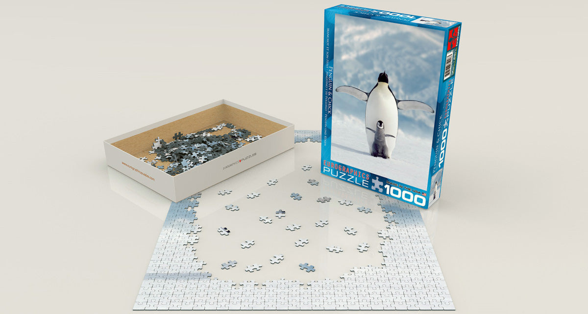 Penguin & Baby Chick 1000 Piece Puzzle - Quick Ship - Puzzlicious.com
