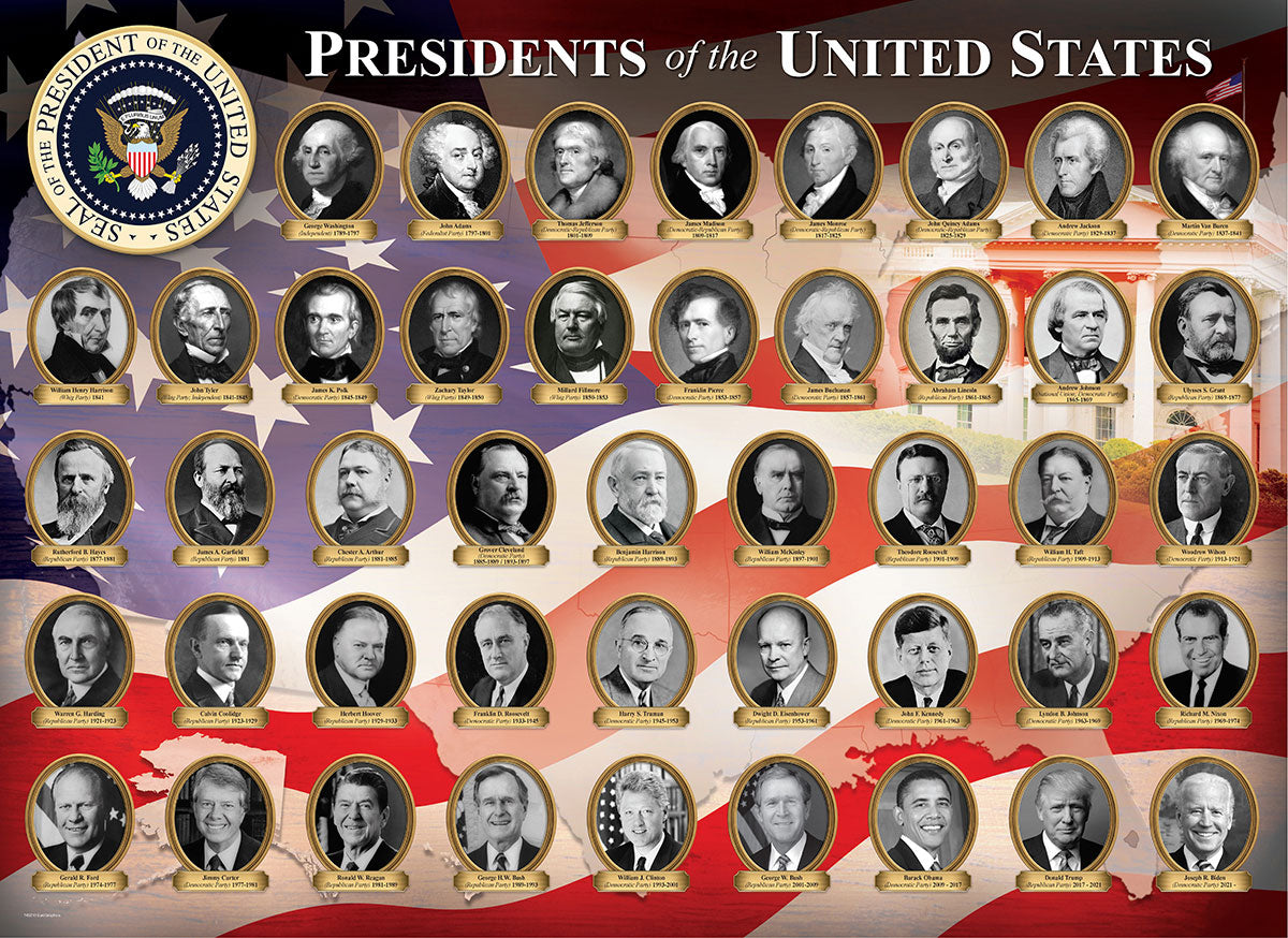Presidents of the United States 1000 Piece Puzzle - Quick Ship - Puzzlicious.com