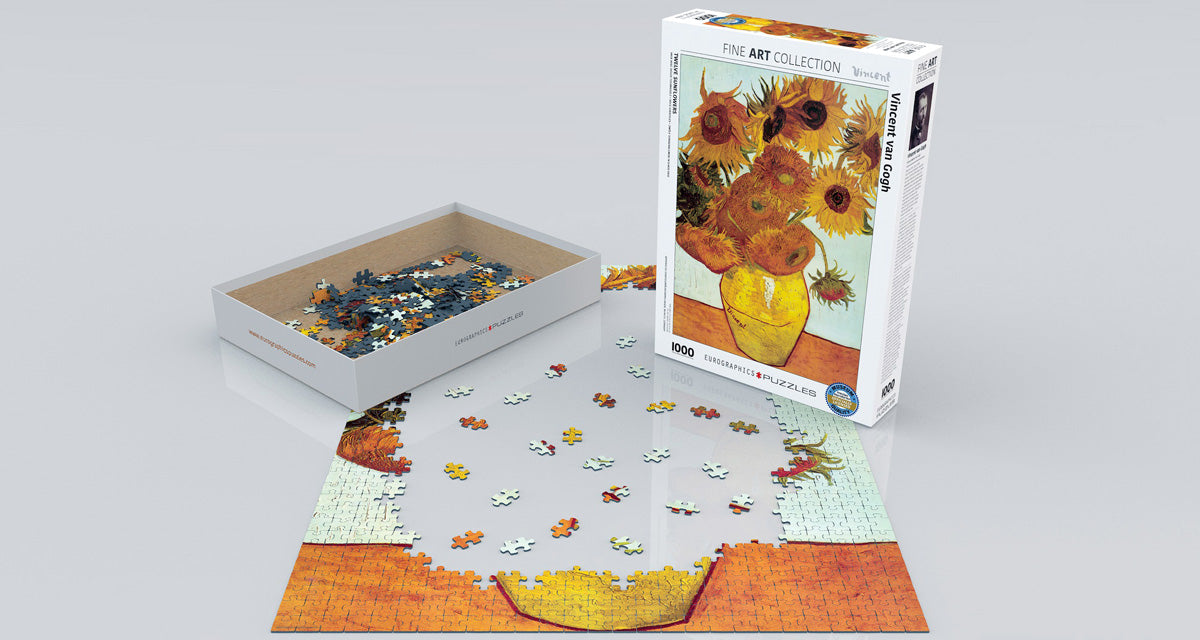 Van Gogh&#39;s Twelve Sunflowers 1000 Piece Puzzle - Quick Ship - Puzzlicious.com