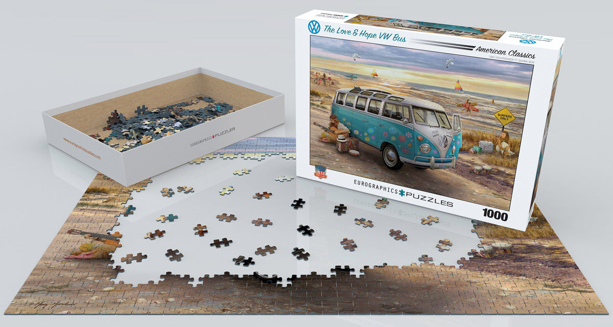 The Love & Hope VW Bus 1000 Piece Puzzle - Quick Ship - Puzzlicious.com