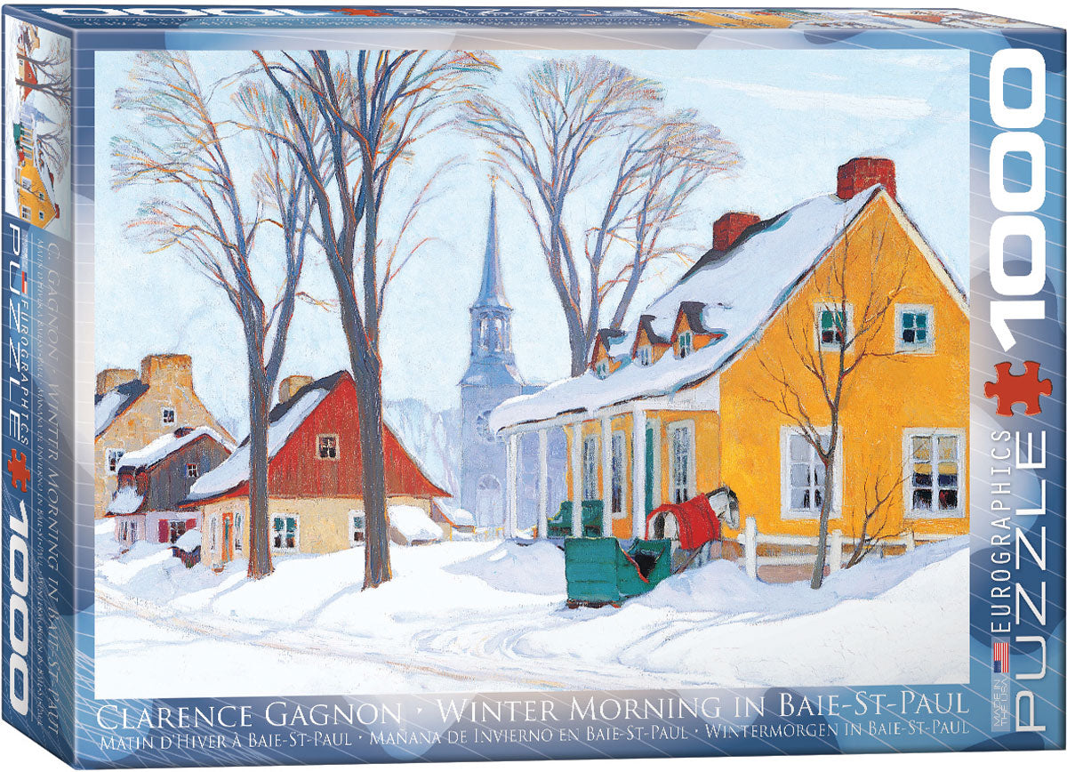 Winter Morning in Baie-St. Paul 1000 Piece Puzzle - Quick Ship - Puzzlicious.com