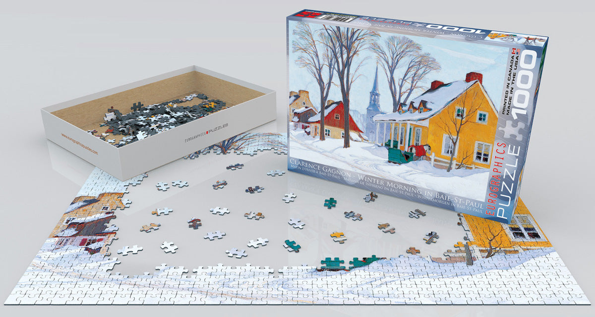 Winter Morning in Baie-St. Paul 1000 Piece Puzzle - Quick Ship - Puzzlicious.com
