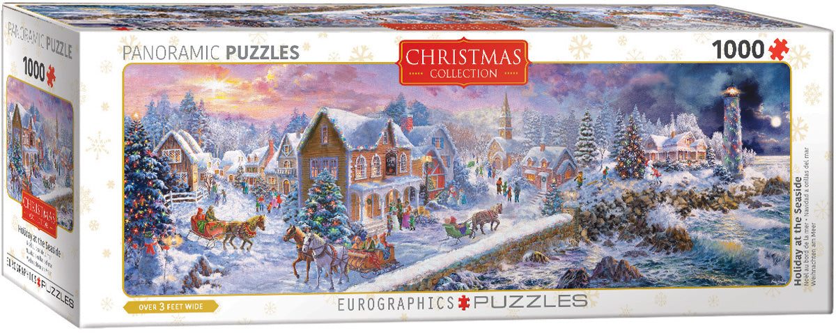 Holiday at the Seaside Panoramic 1000 Piece Puzzle - Quick Ship - Puzzlicious.com