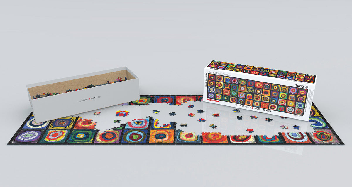 Kandinsky Colour Study of Squares Panoramic 1000 Piece Puzzle - Quick Ship - Puzzlicious.com