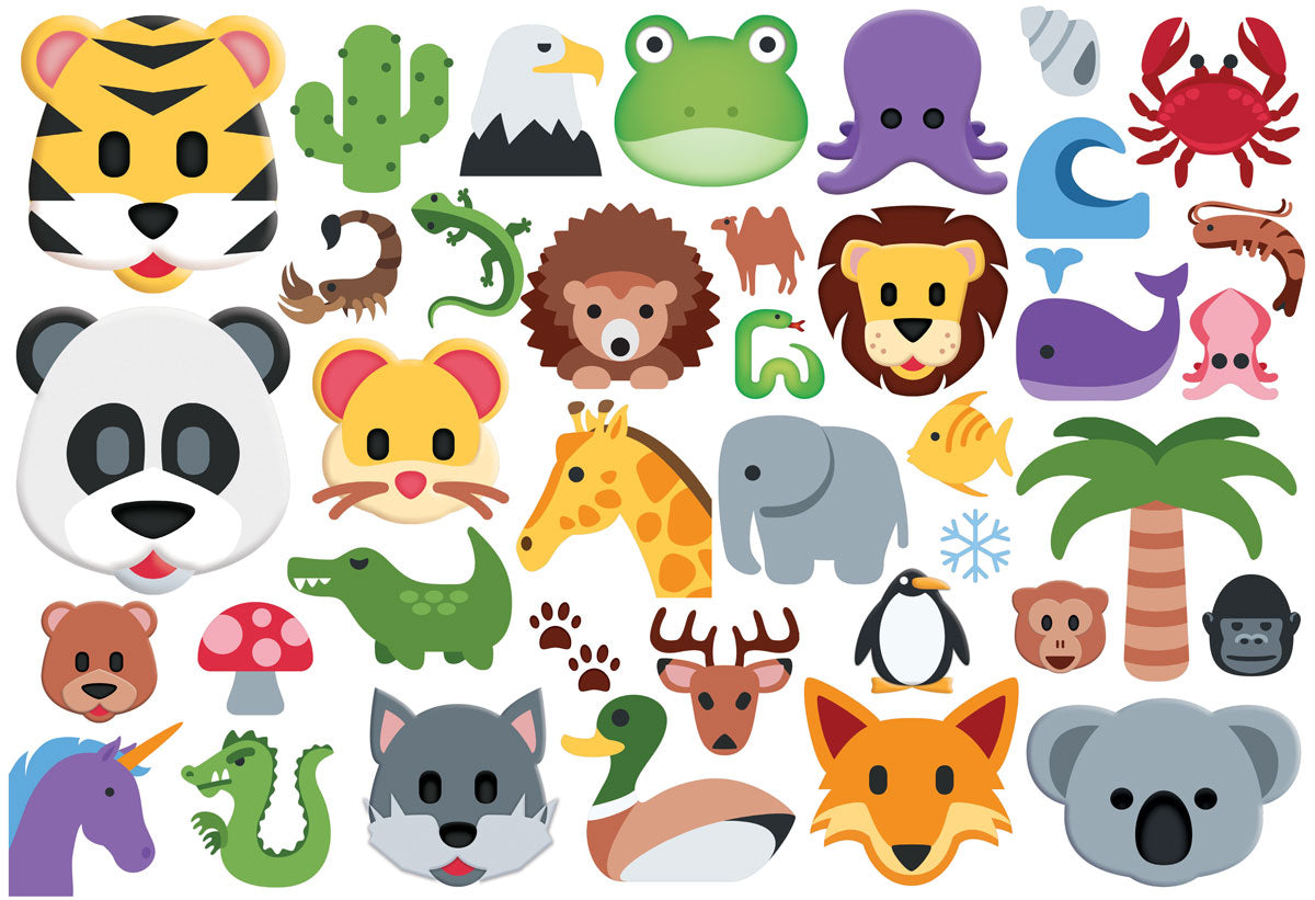 Emojipuzzle Wild Animals 100 Piece Puzzle - Quick Ship - Puzzlicious.com
