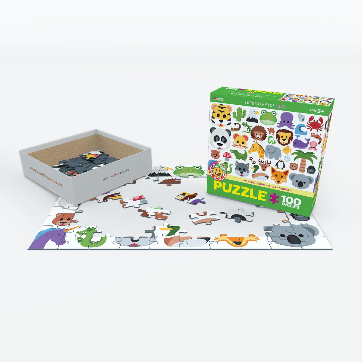 Emojipuzzle Wild Animals 100 Piece Puzzle - Quick Ship - Puzzlicious.com