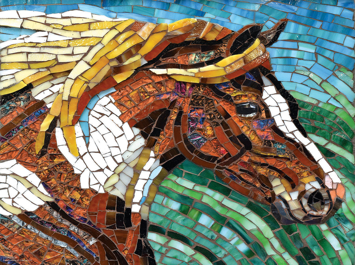 Stained Glass Horse 1000 Piece Puzzle - Quick Ship - Puzzlicious.com