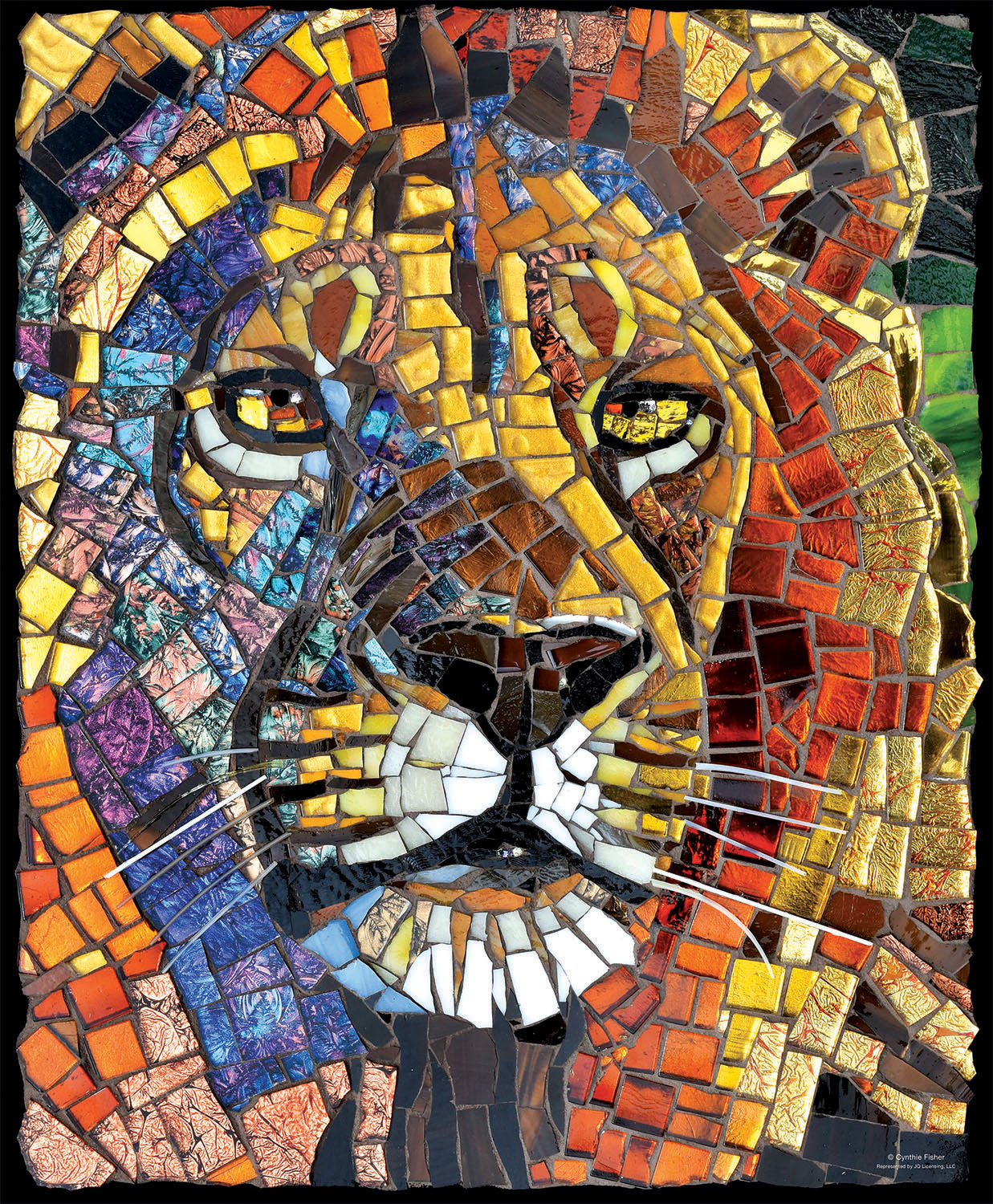 Stained Glass Lion 1000 Piece Puzzle - Quick Ship