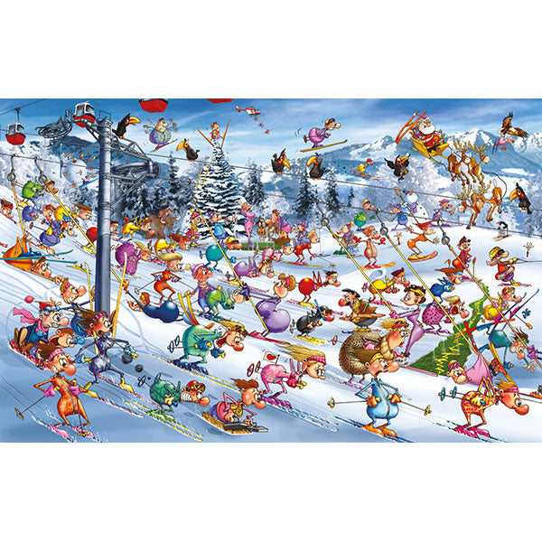 Ruyer's Christmas Skiing 1000 Piece Puzzle - Puzzlicious.com