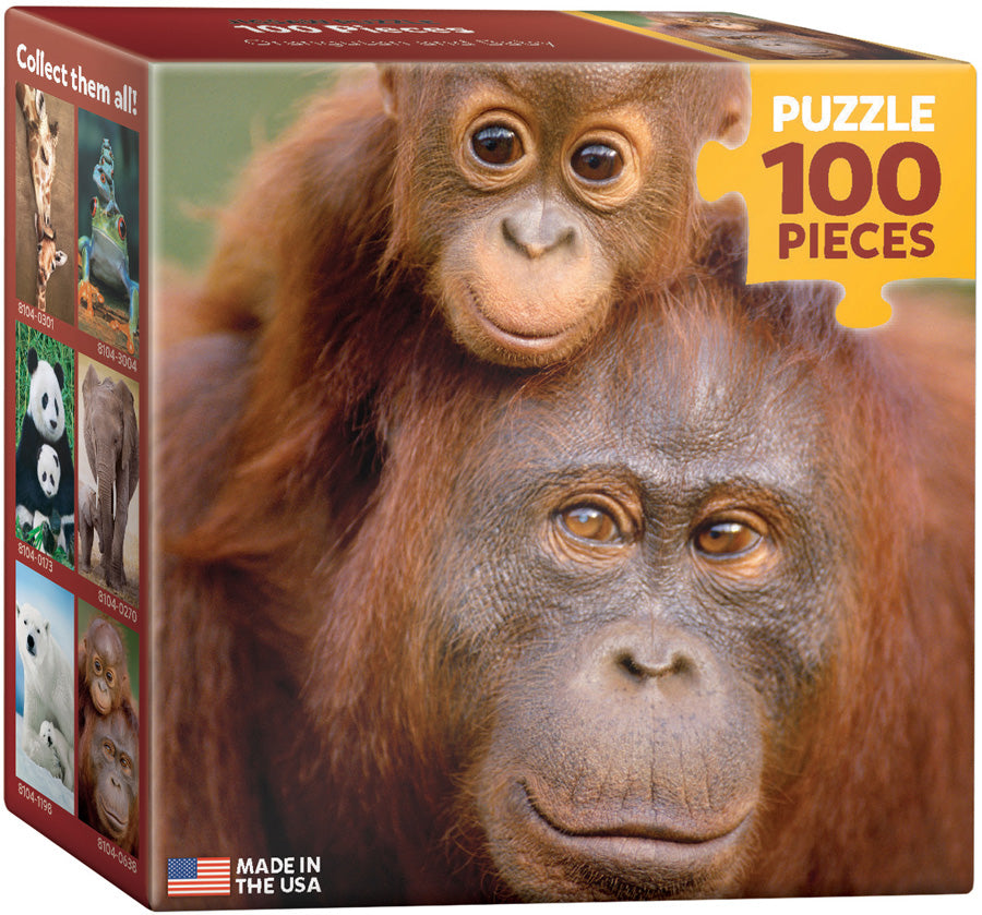 Orangutan &amp; Baby 100 Piece Mini Puzzle - Quick Ship - Puzzlicious.com