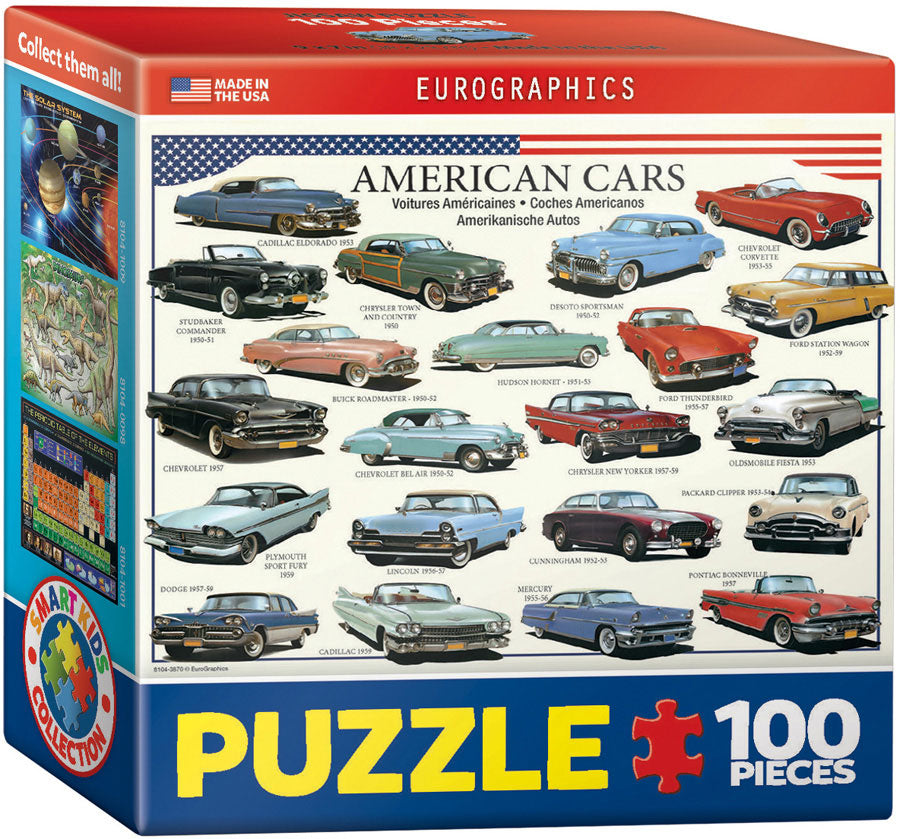 American Cars of the Fifties 100 Piece Mini Puzzle - Quick Ship - Puzzlicious.com